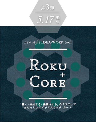 「書く・抽出する・発展させる」の3ステップ　あたらしいアイデアスケッチ・カード　Roku + Core